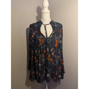 Free People XS fall floral blouse top